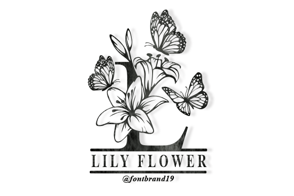 Split Lily Flower Monogram: An Elegant Decorative Font